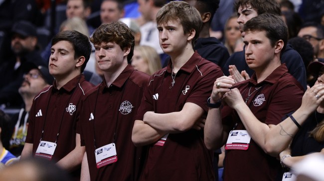 Texas A&M fans watch along at the NCAA Tournament.