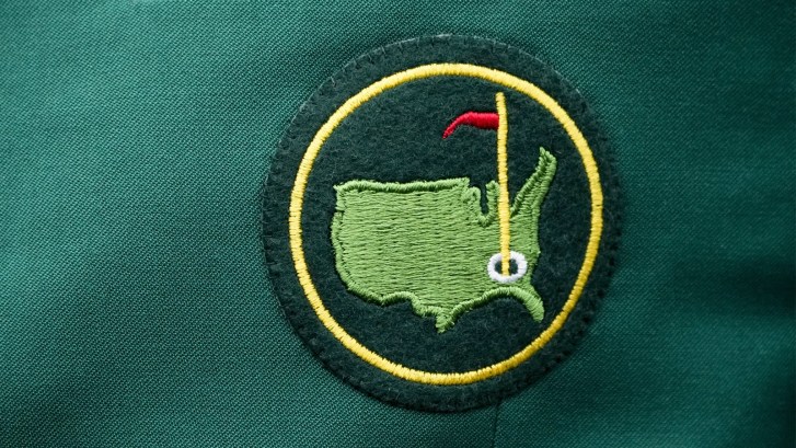 The Masters logo on green jacket