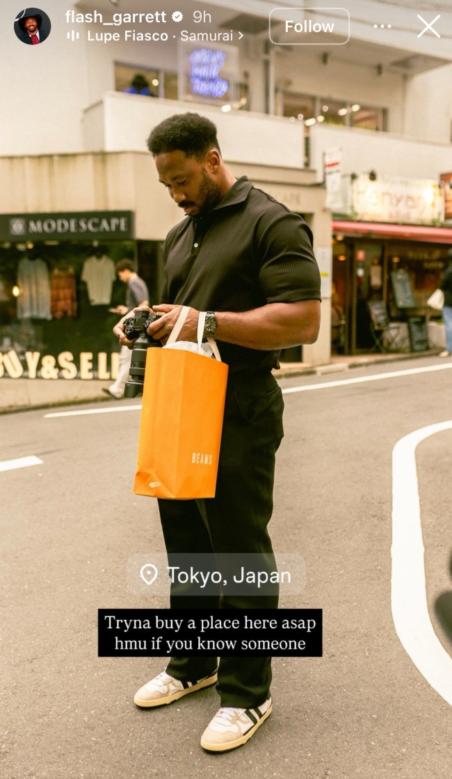 Myles Garrett in Tokyo, Japan.