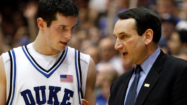 J.J. Redick and Mike Krzyzewski