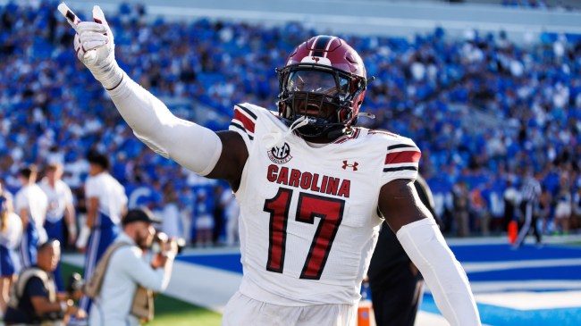 South Carolina linebacker Demetrius Knight celebrates vs. Kentucky.