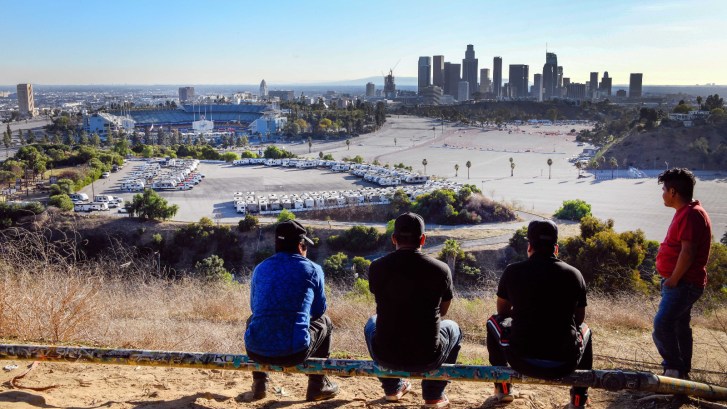 parking lot at Dodger Stadium