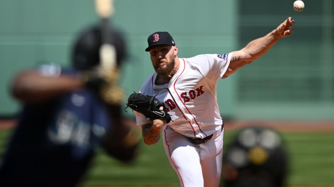 Garrett Crochet throws a pitch for the Boston Red Sox.