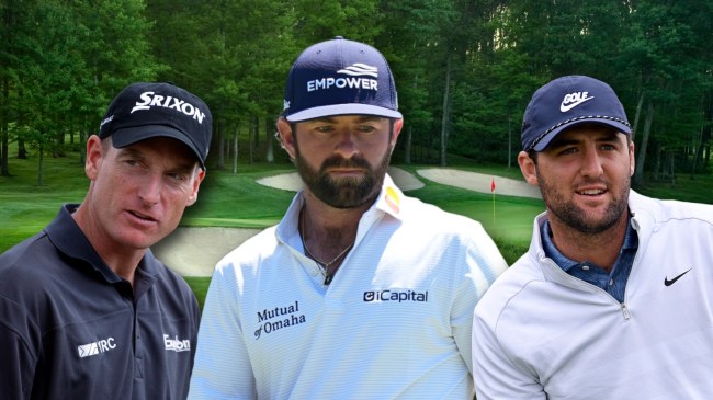 Jim Furyk, Cameron Young, and Scottie Scheffler