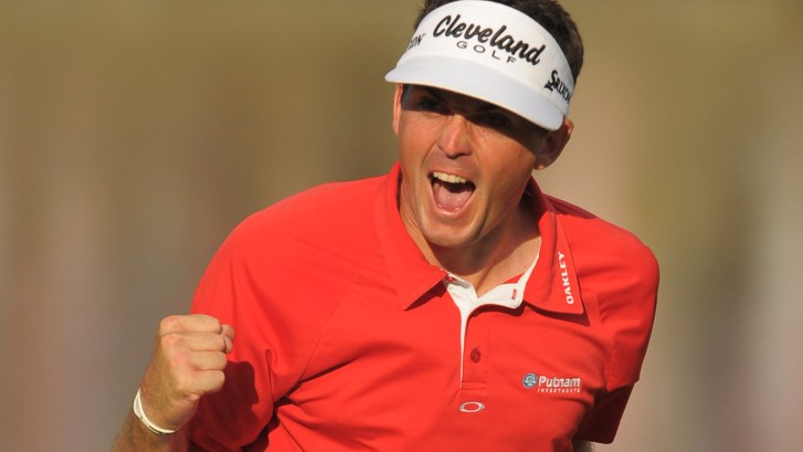 Keegan Bradley celebrates after winning 2011 PGA Championship