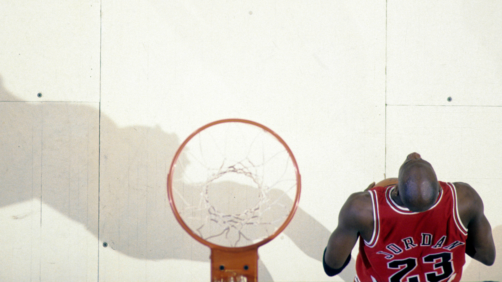 Michael Jordan shadow on the court from above