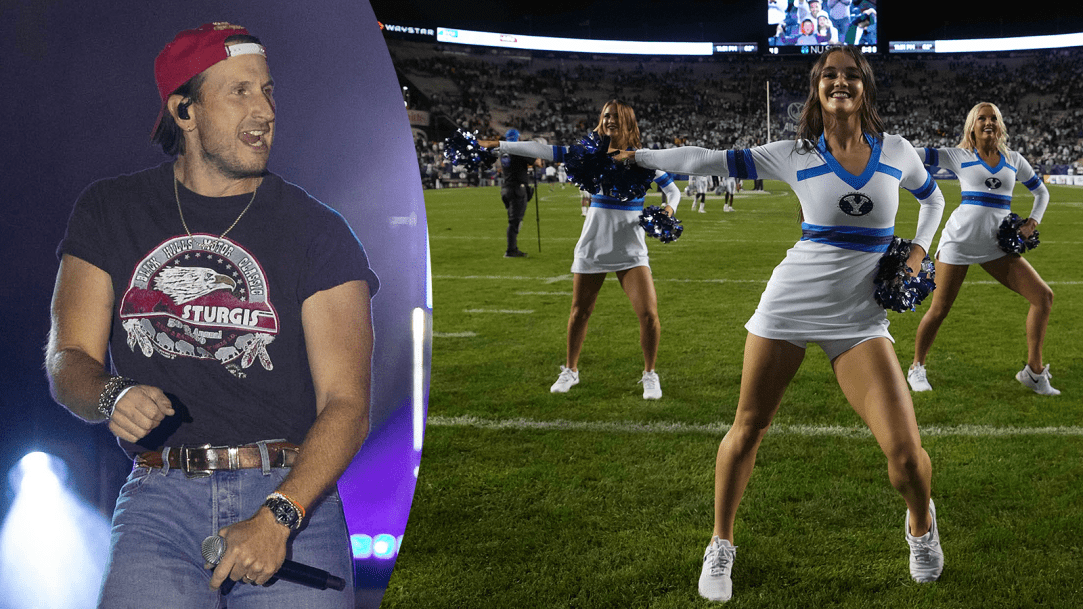 Russell Dickerson Viral TikTok BYU Mascot Cheerleaders