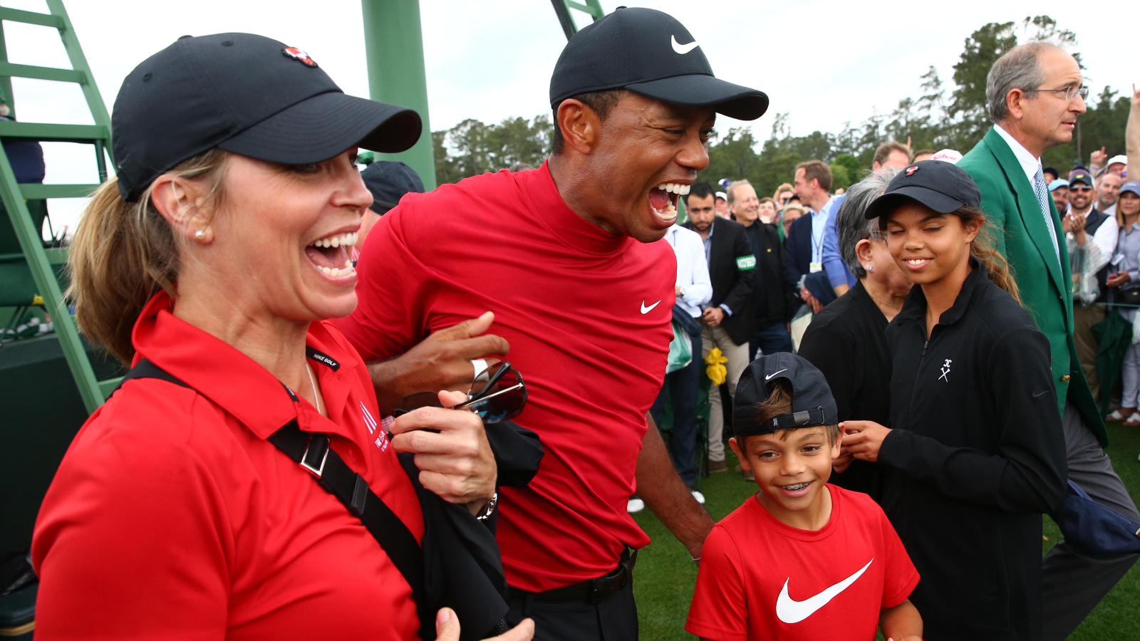 Tiger Woods with daughter Sam and son Charlie