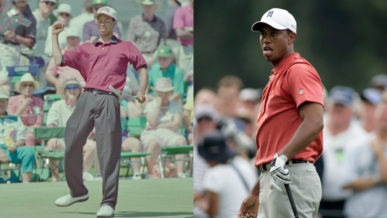 Tiger Woods before and after muscle gain