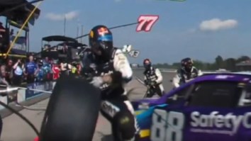 NASCAR Pit Crew Member Suffers Scary Injuries After Being Hit By Flying Tire During Stop