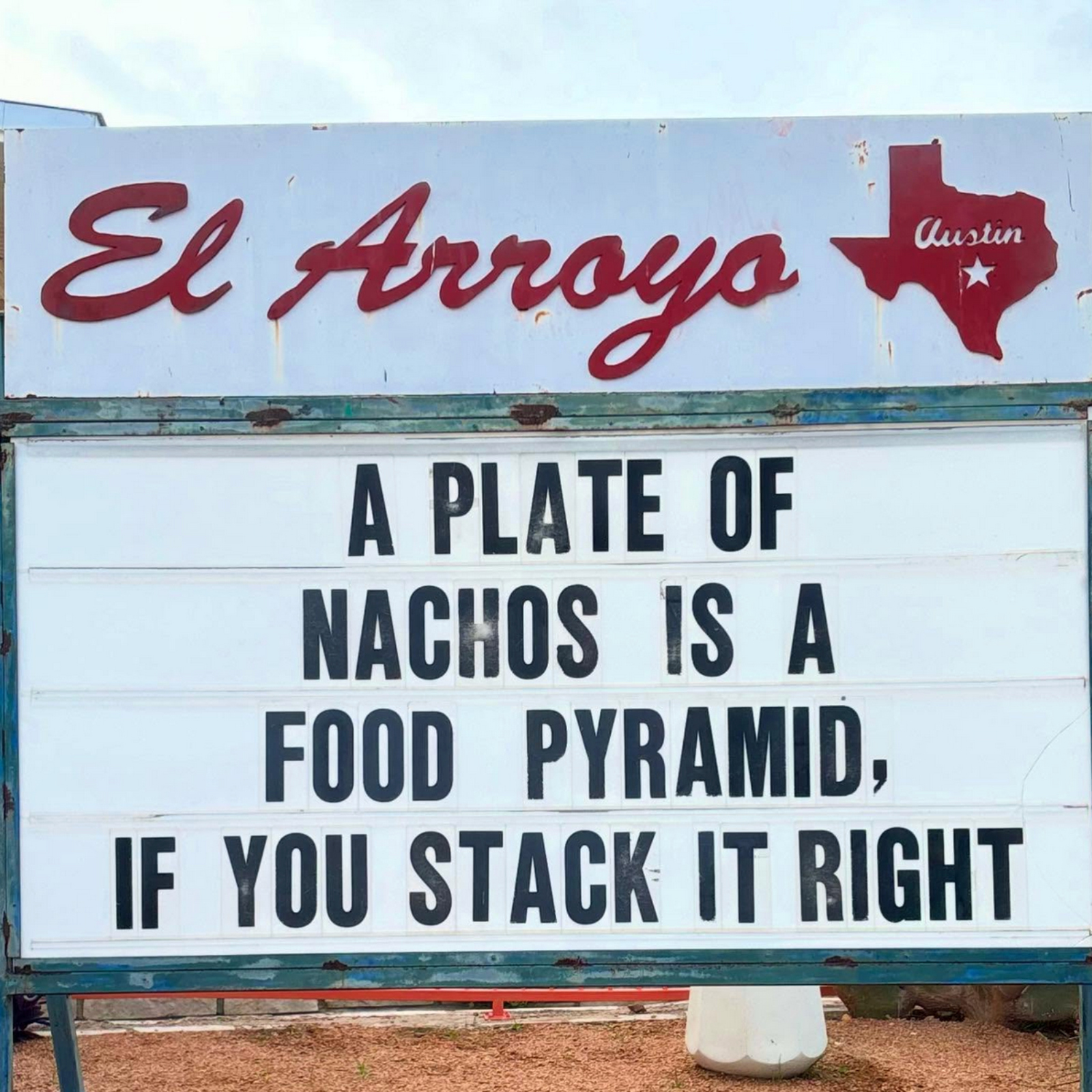 best meme about the food pyramid el arroyo sign