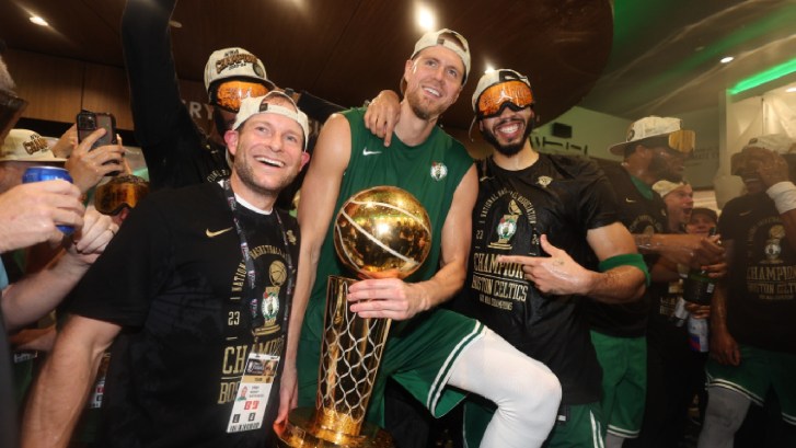Boston Celtics celebrate an NBA championship