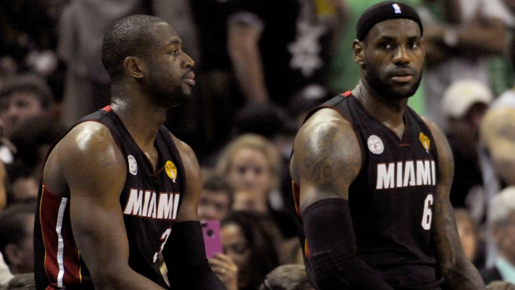 Dwyane Wade and LeBron James on the Heat