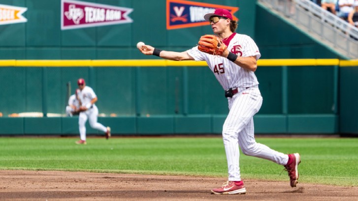 A Florida State baseball player at the College World Series