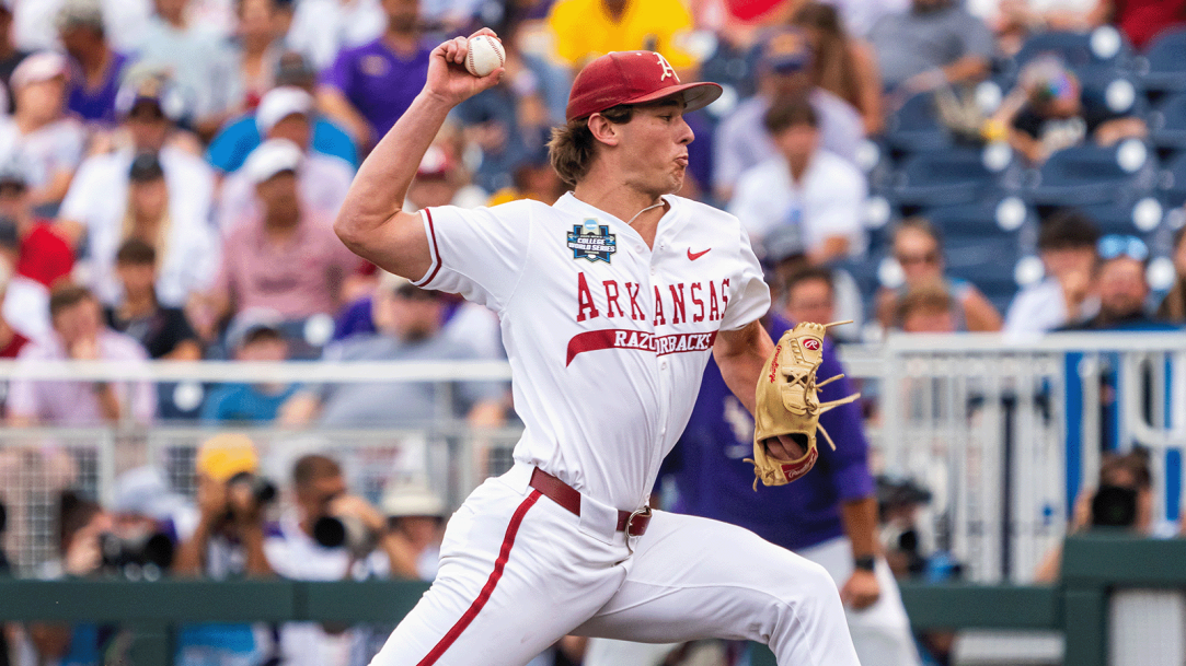 Gabe Gaeckle Shoelaces Arkansas Pitcher