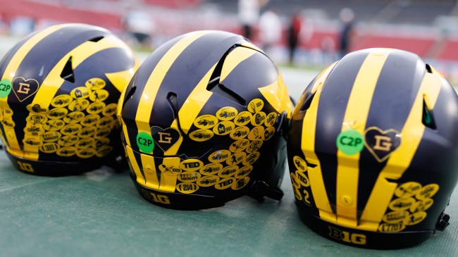 Michigan football helmets
