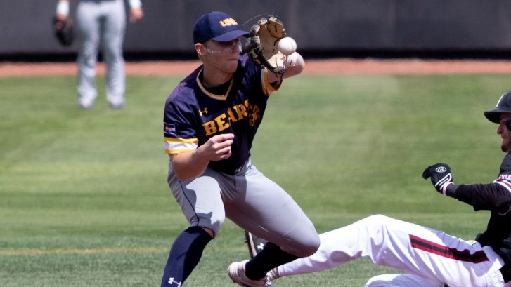 A Northern Colorado baseball player makes a play