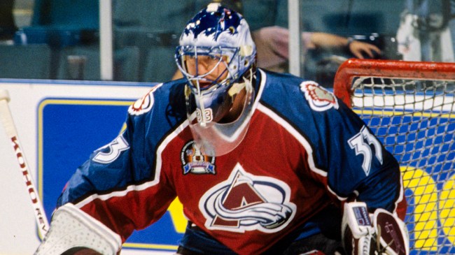Avalanche goalie Patrick Roy