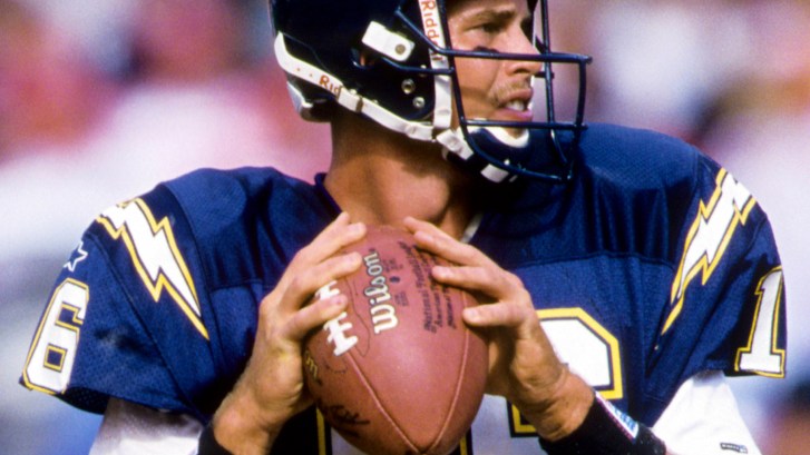 Ryan Leaf's large quarterback hands