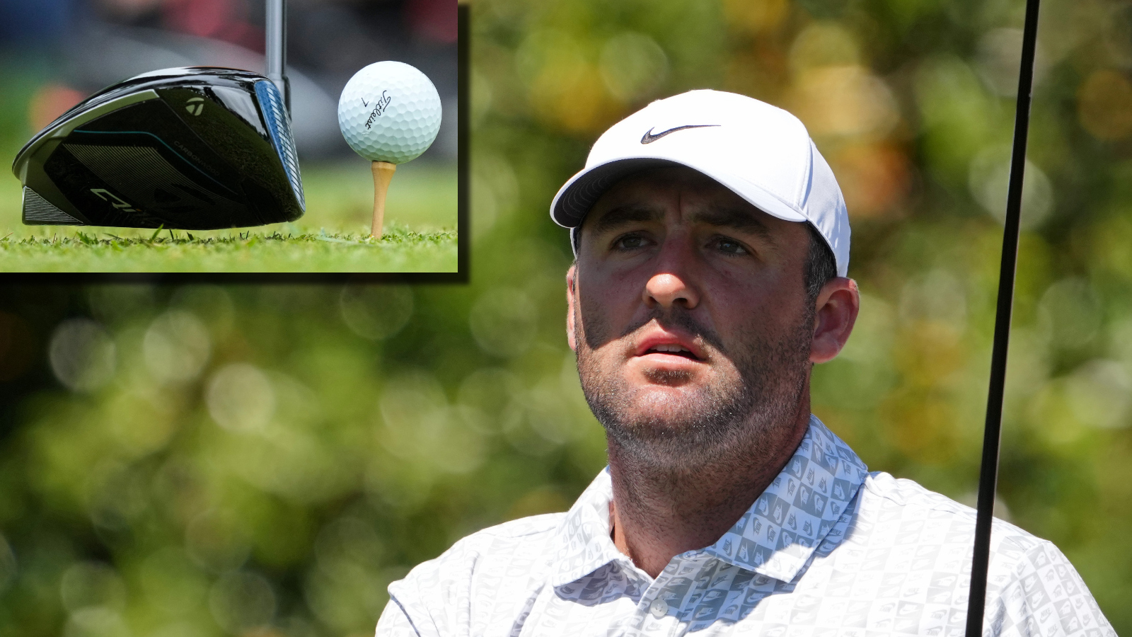 Scottie Scheffler hitting driver off the tee