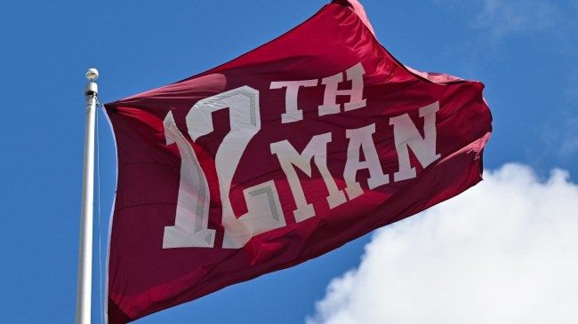 Texas A&M '12th Man' logo on a flag