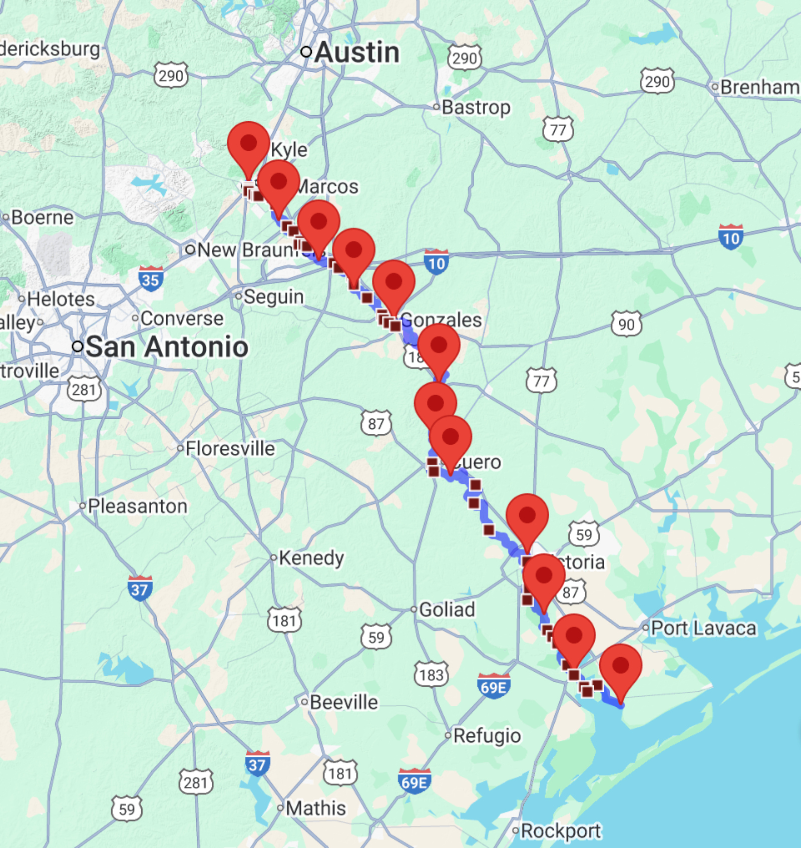 Texas Water Safari race map
