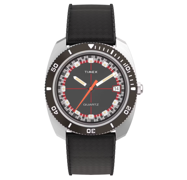 Q Timex Reissue 1971 Velocity 36mm Synthetic Rubber Strap Watch