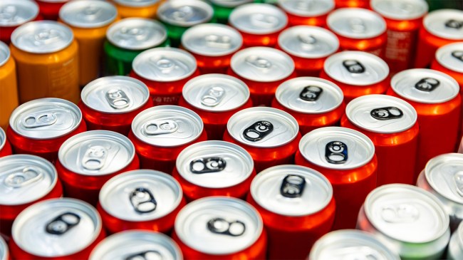 Top-view-of-soft-drinks-in-cans