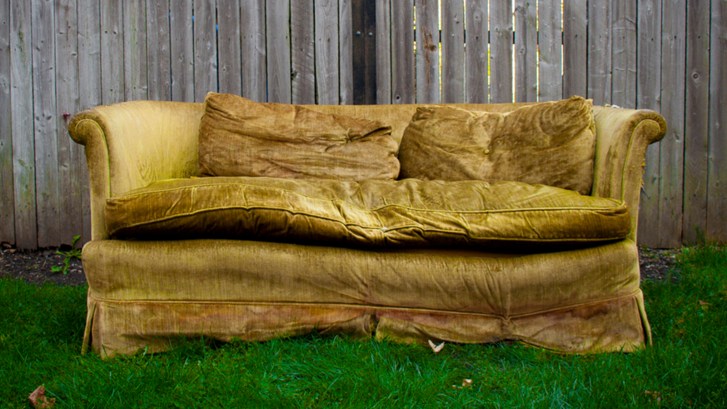 couch on lawn