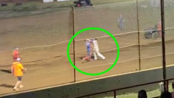 Dirt Track Race Devolves Into Mayhem As Drivers Throw Haymakers During Full-Blown Fist Fight On Straightaway