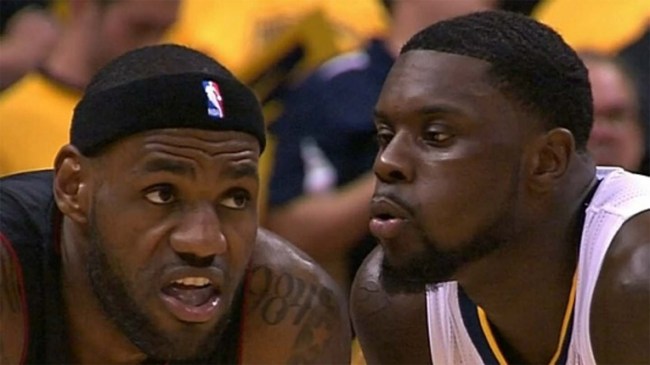 Lance Stephenson blowing into LeBron James' ear