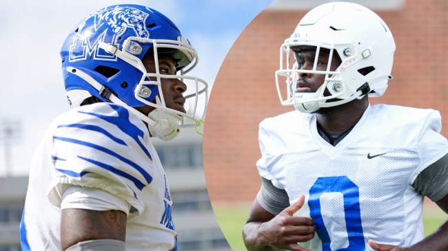 Kourtlan Marsh and Tahj Ra-El of the Memphis Tigers