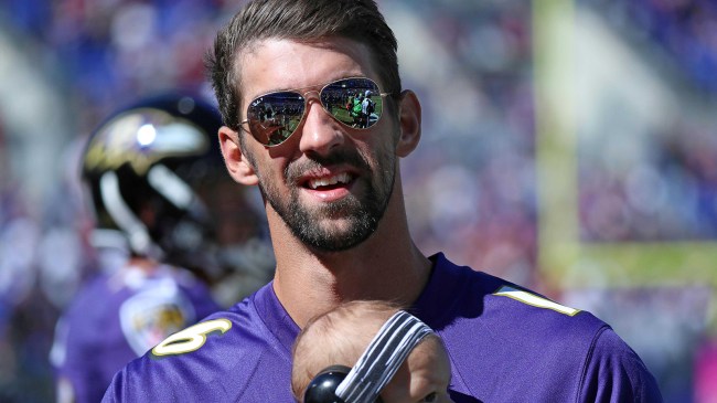 Michael Phelps at Baltimore Ravens game