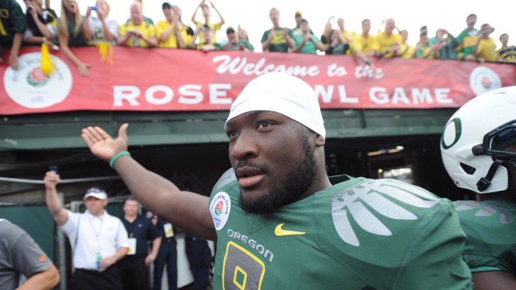 LeGarrette Blount with the Oregon Ducks