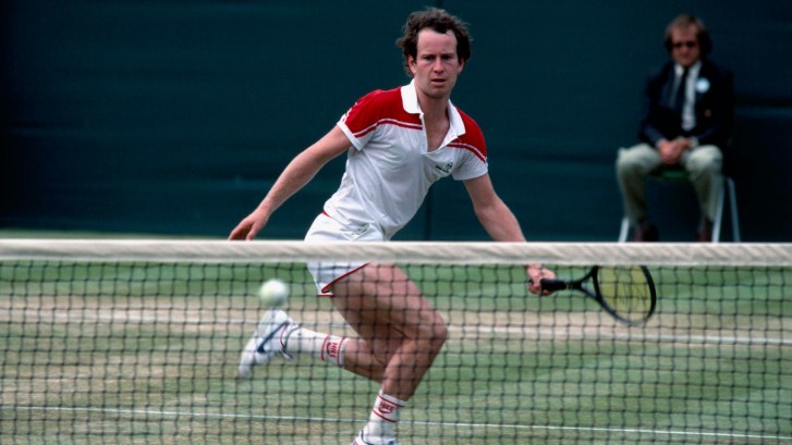 Wimbledon legend John McEnroe on the grass court