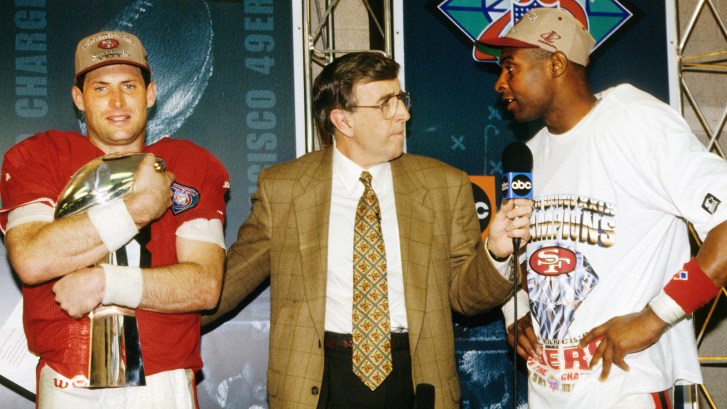 Steve Young and Jerry Rice win Super Bowl