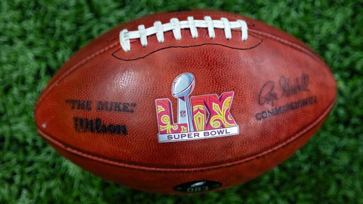 Super Bowl LIX logo on football