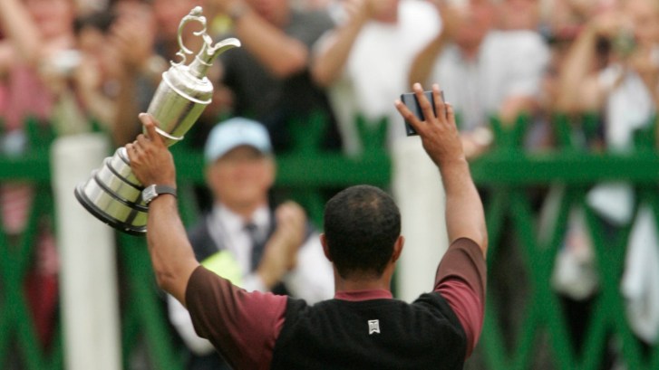 Tiger Woods after winning 2005 British Open