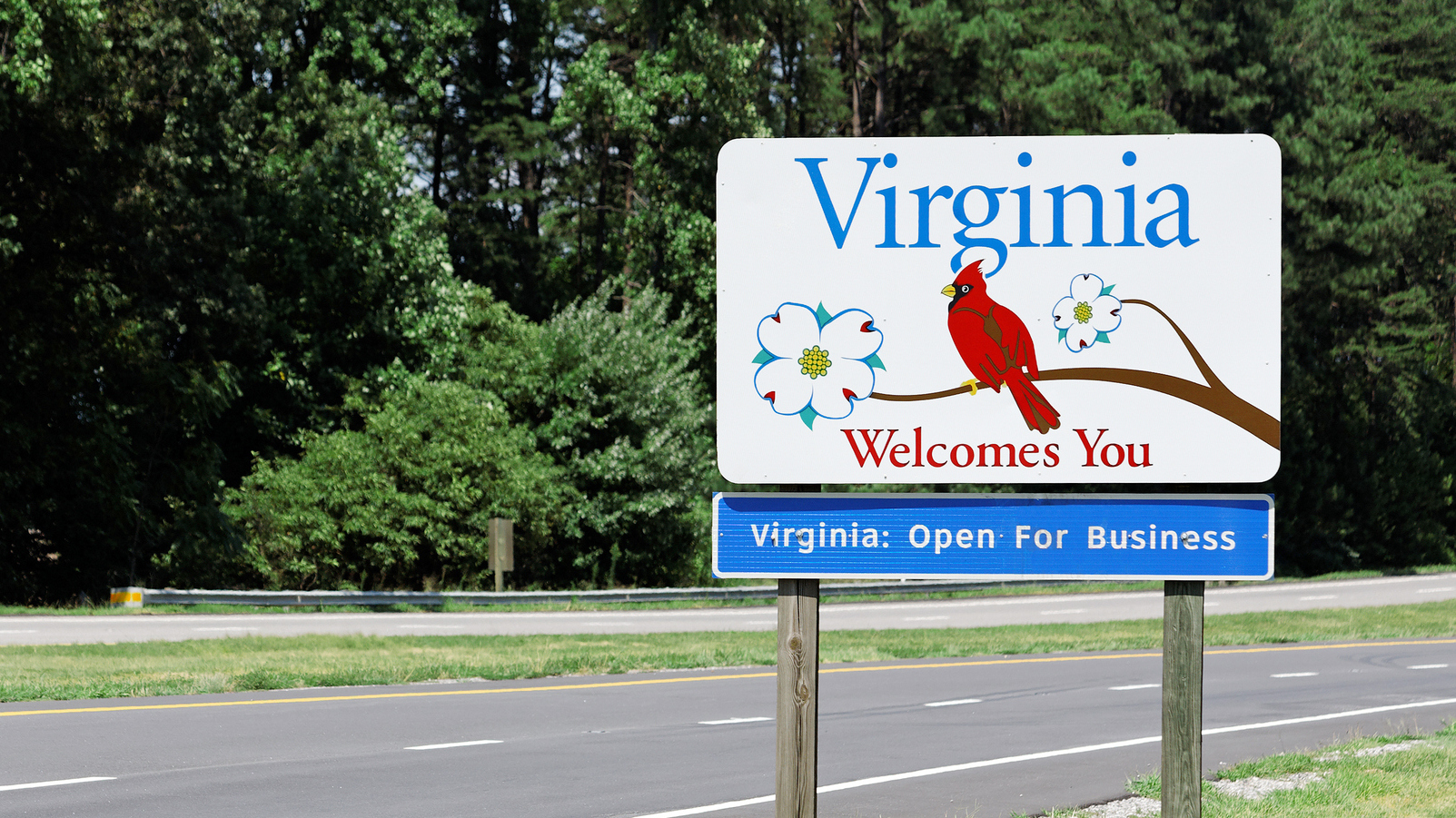 welcome to virginia road sign