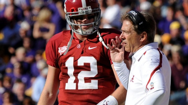 Alabama Crimson Tide Nick Saban and Greg McElroy