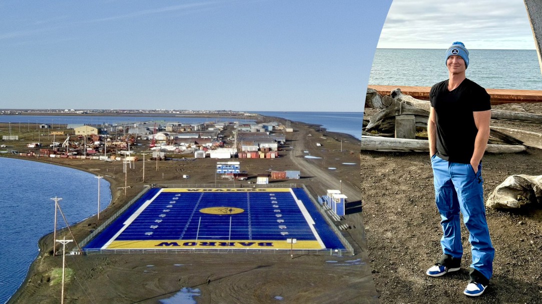 Barrow High School Football Field Alaska Blue