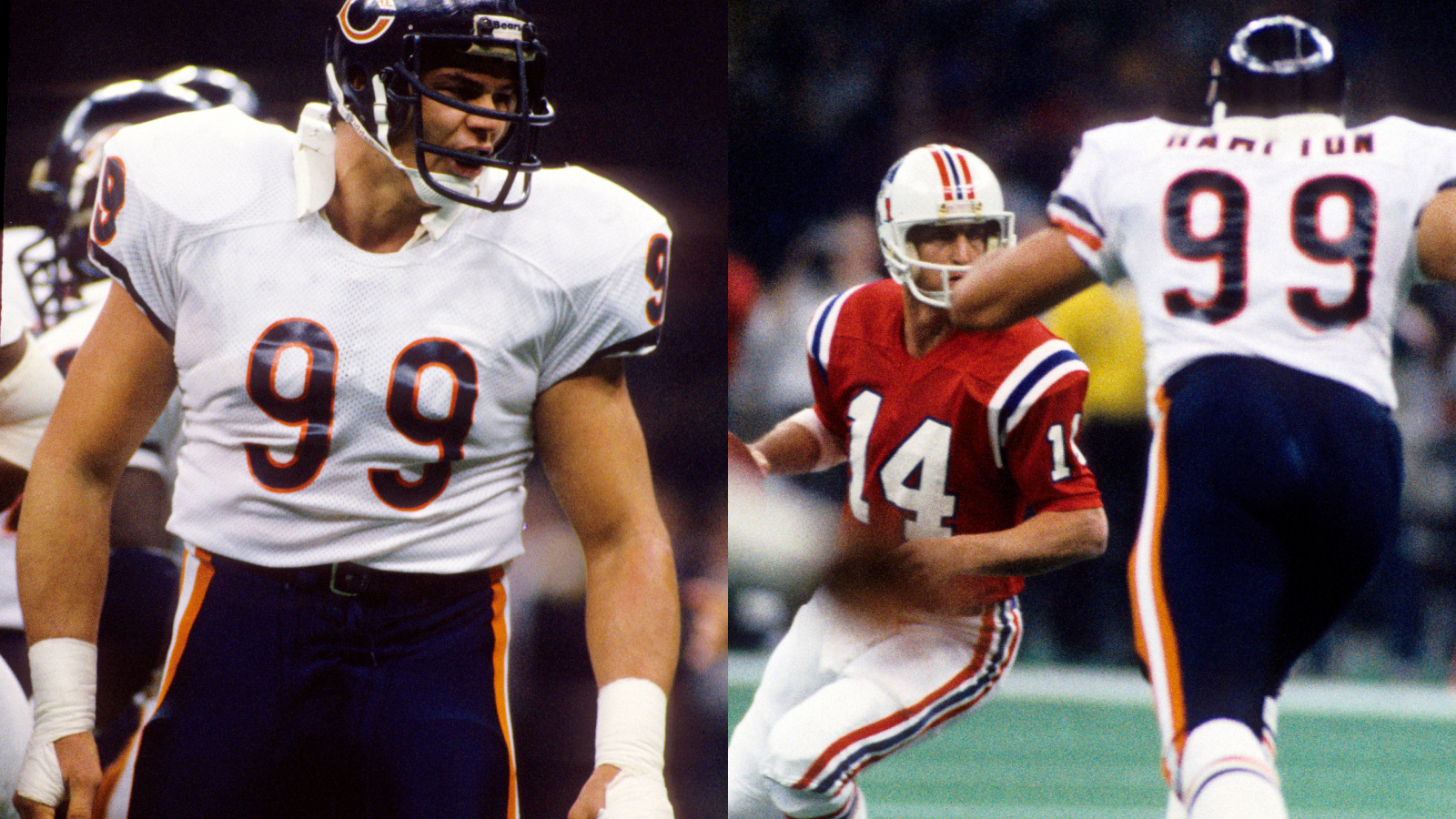 Chicago Bears DE Dan Hampton making a tackle