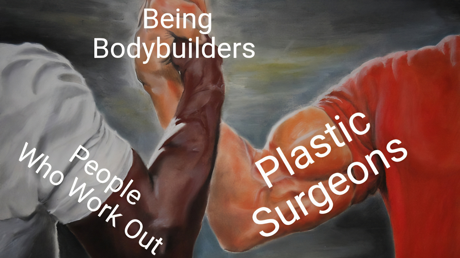 epic handshake meme about bodybuilding