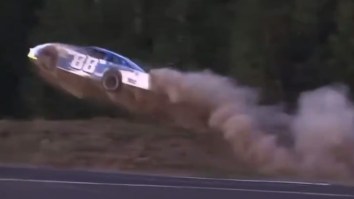 Canadian Racecar Driver Goes Fully Airborne Like ‘Dukes Of Hazzard’ During Wild Crash At Track Without Fence