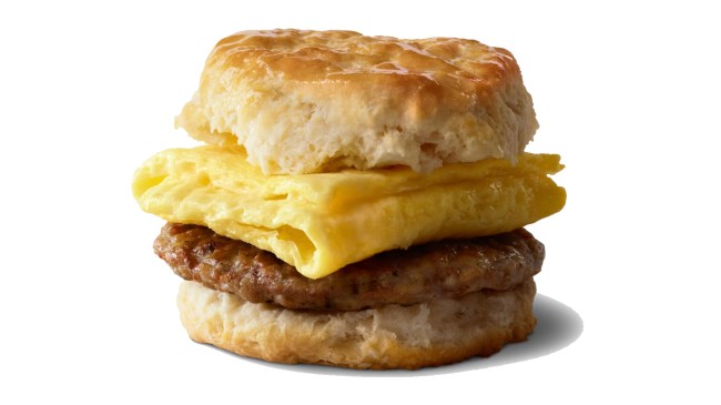 McDonald's sausage and egg biscuit