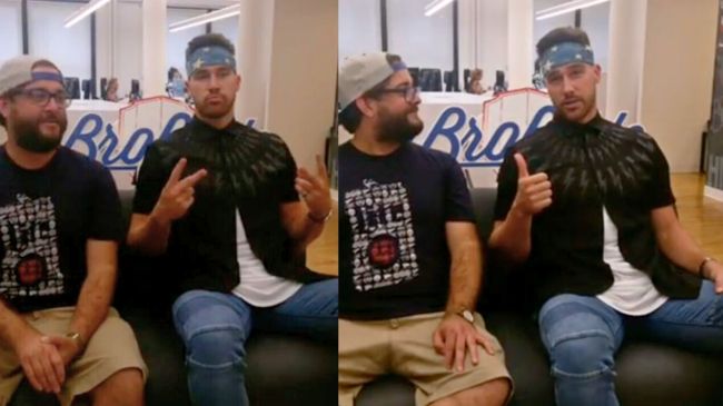 Travis Kelce at the BroBible office circa 2016