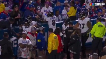 Lamar Jackson Shoves Bills Fan For Slapping His Helmet, Could Get In Trouble With NFL