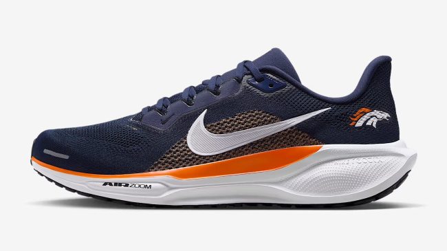 Nike Pegasus 41 shoes for Broncos in NFL Week 10