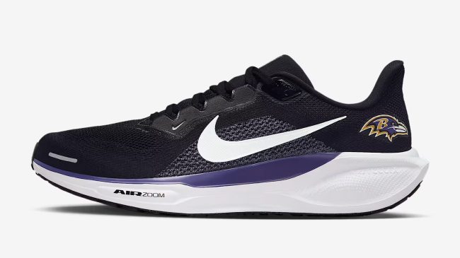 Nike Pegasus 41 Ravens shoes for NFL Week 11
