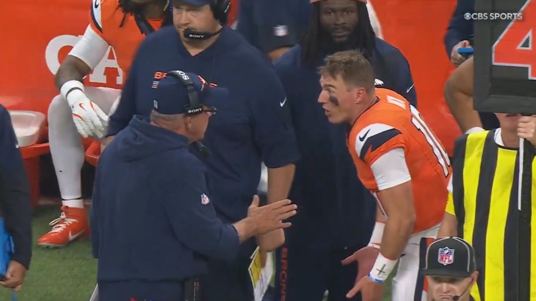 Bo Nix Yell Sean Payton Russell Wilson